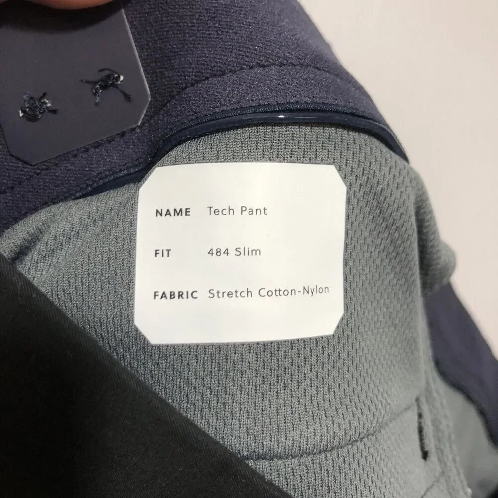 J.Crew Tech 484 Pants Mens 34 34 Black Slim Fit Straight Leg Stretch Preppy New